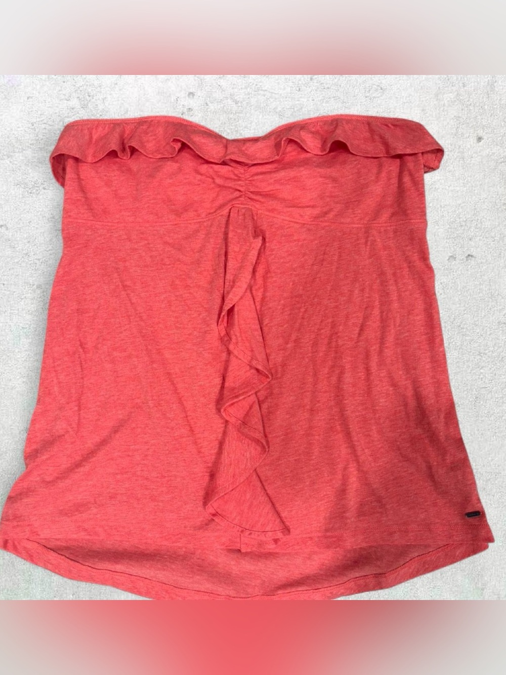 Y2K Garage Coral Ruffle Tube Top